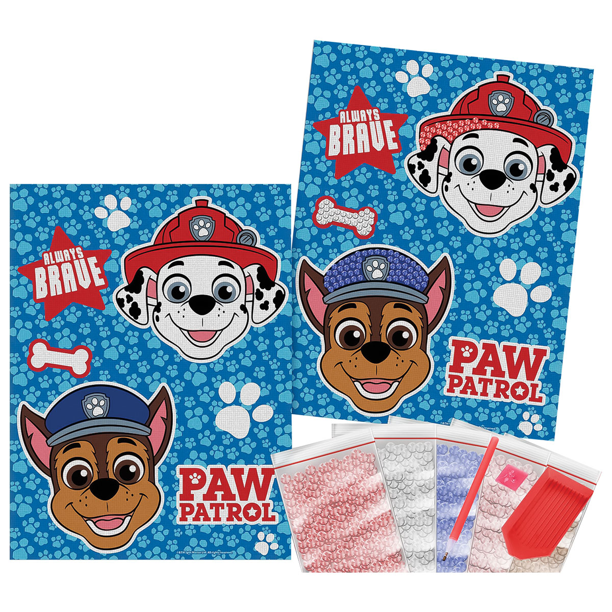 Paw Patrol-Kit Pintura Diamante-Canvas+Pedras+Ferramentas