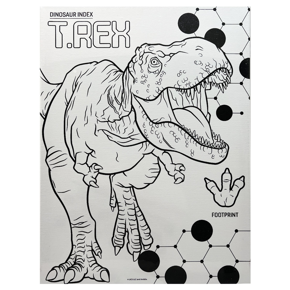 JURASSIC W-T-REX-Kit PintarNúmeros-Tela30x40+4Pinceis+24Tint