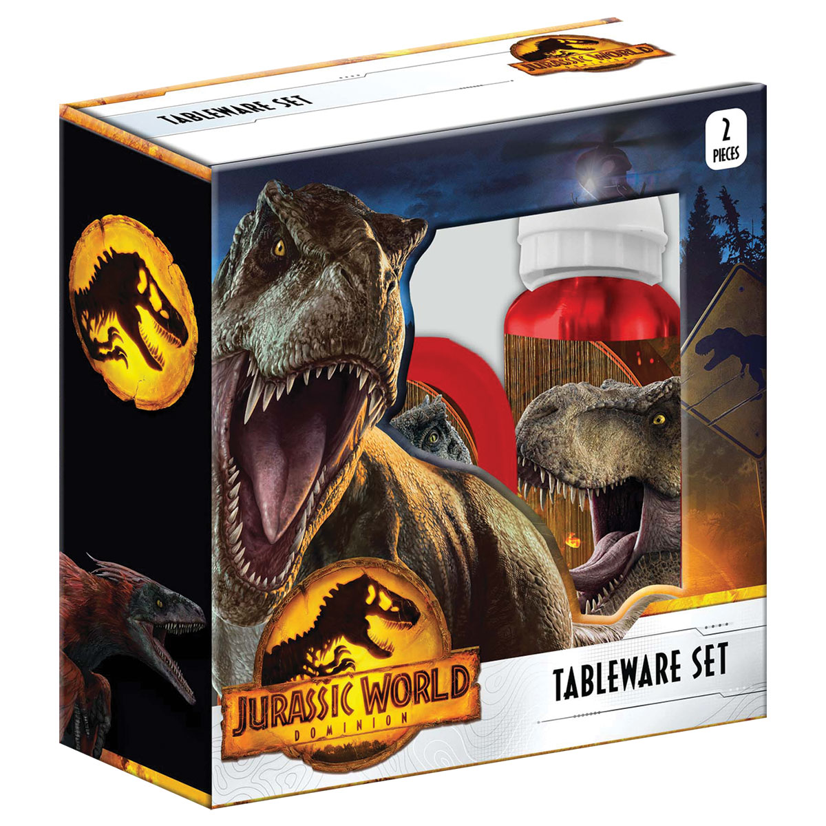 JURASSIC WORLD-Set c/ Cantil de Aluminio 400ml+Merendeira