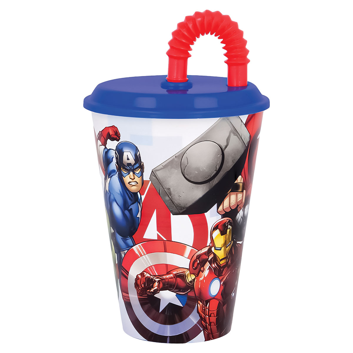 AVENGERS-Copo Reutilizável PP com Palhinha 430ml