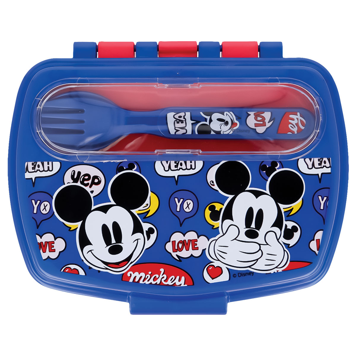 MICKEY-Caixa para Lanche + Garfo+Colher