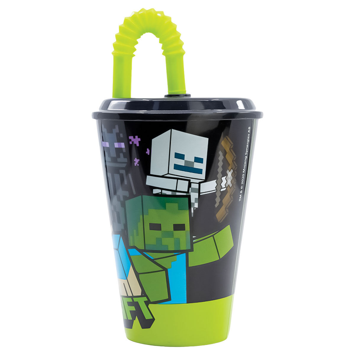 MINECRAFT-Copo Reutilizável PP com Palhinha 430ml