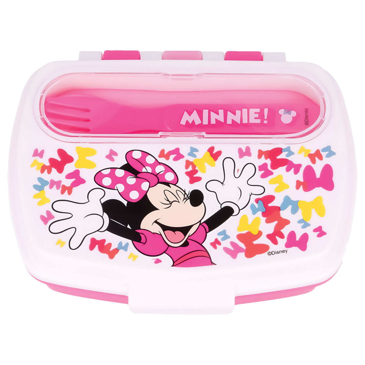 MINNIE-Caixa para Lanche + Garfo+Colher