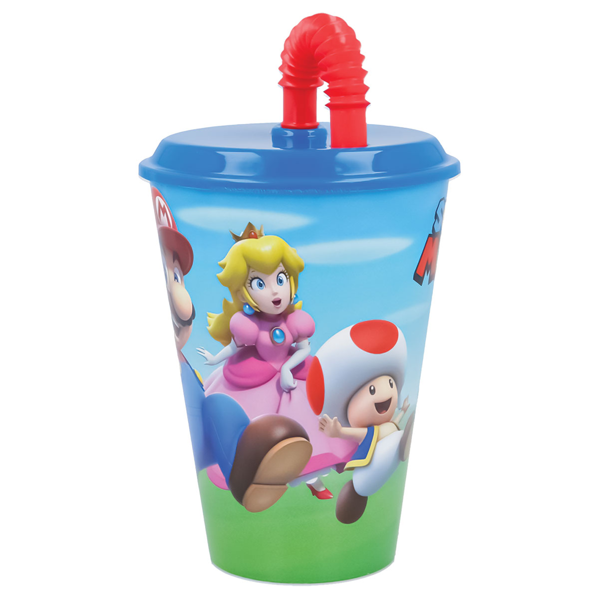 SUPER MARIO-Copo Reutilizável PP com Palhinha 430ml