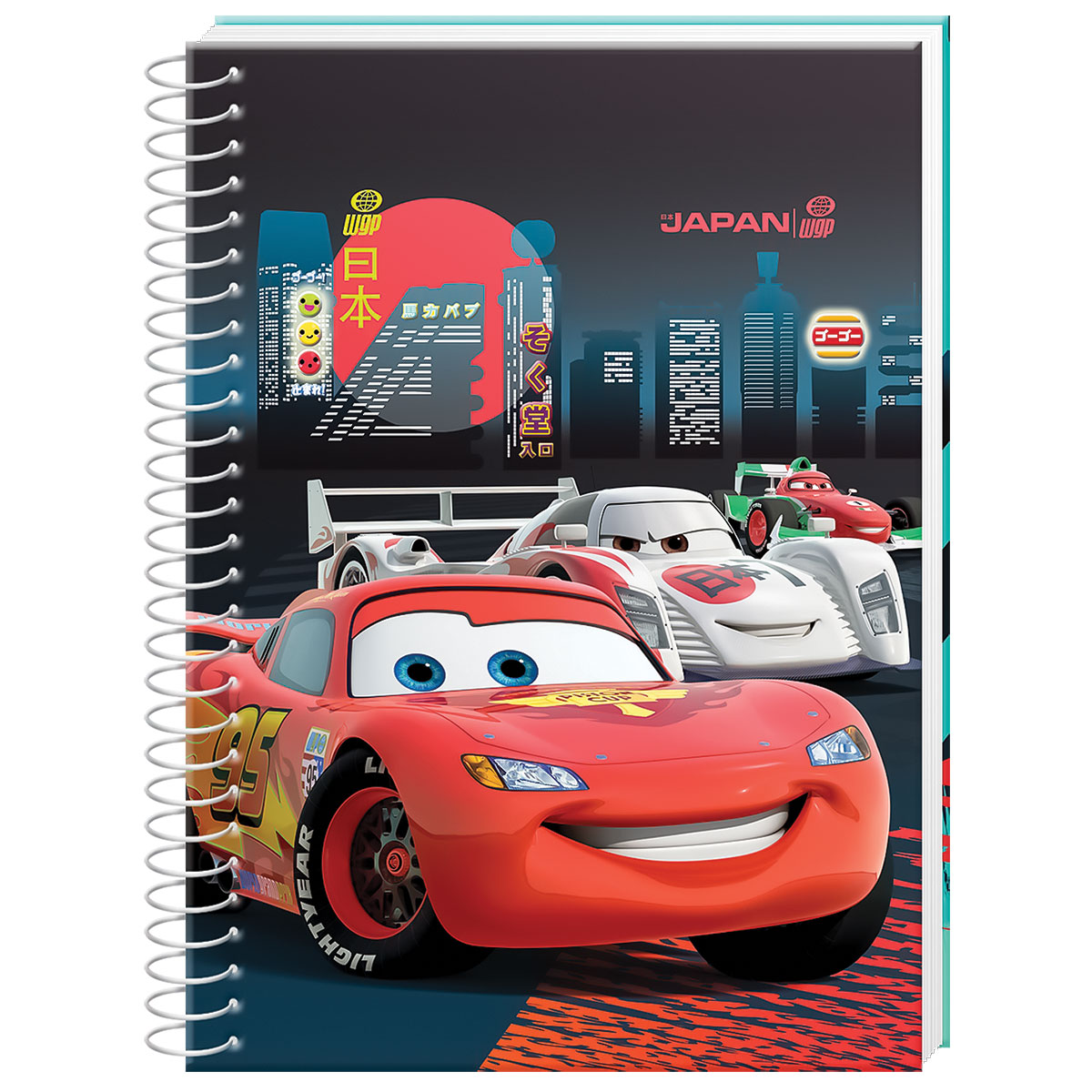 CARS 2-Caderno A4 capa dura linhas espiral 100 fls