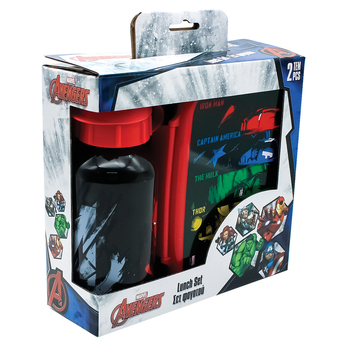 AVENGERS-Set c/ Cantil de Aluminio 400ml+Merendeira