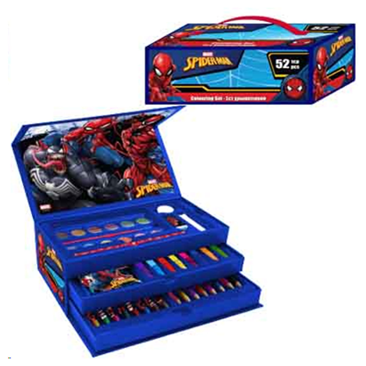 SPIDER-MAN-AMAZING-Conjunto p/ Colorir de 52 pcs-3 niveis