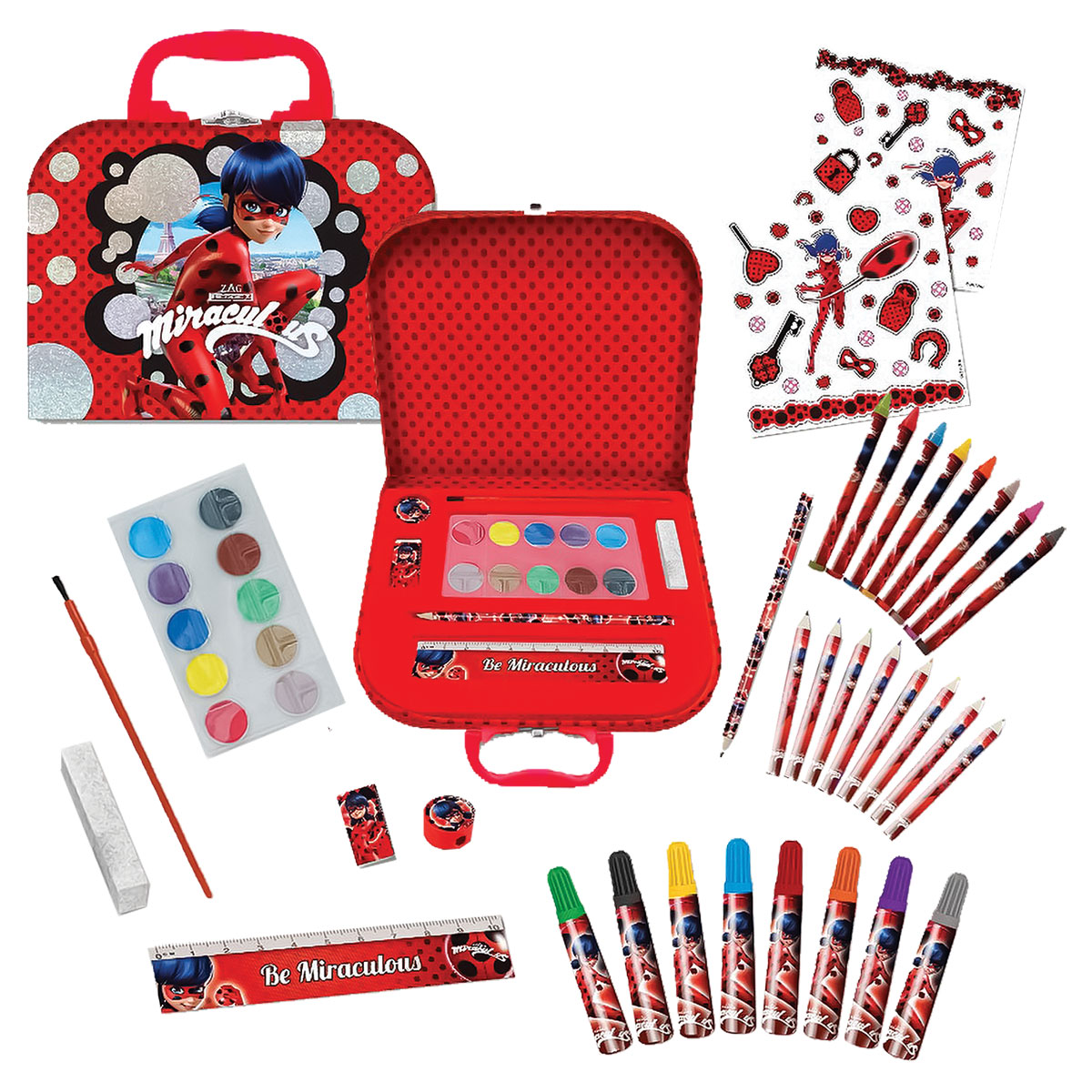 LADYBUG-Conjunto para Colorir em Maleta 44 Peças