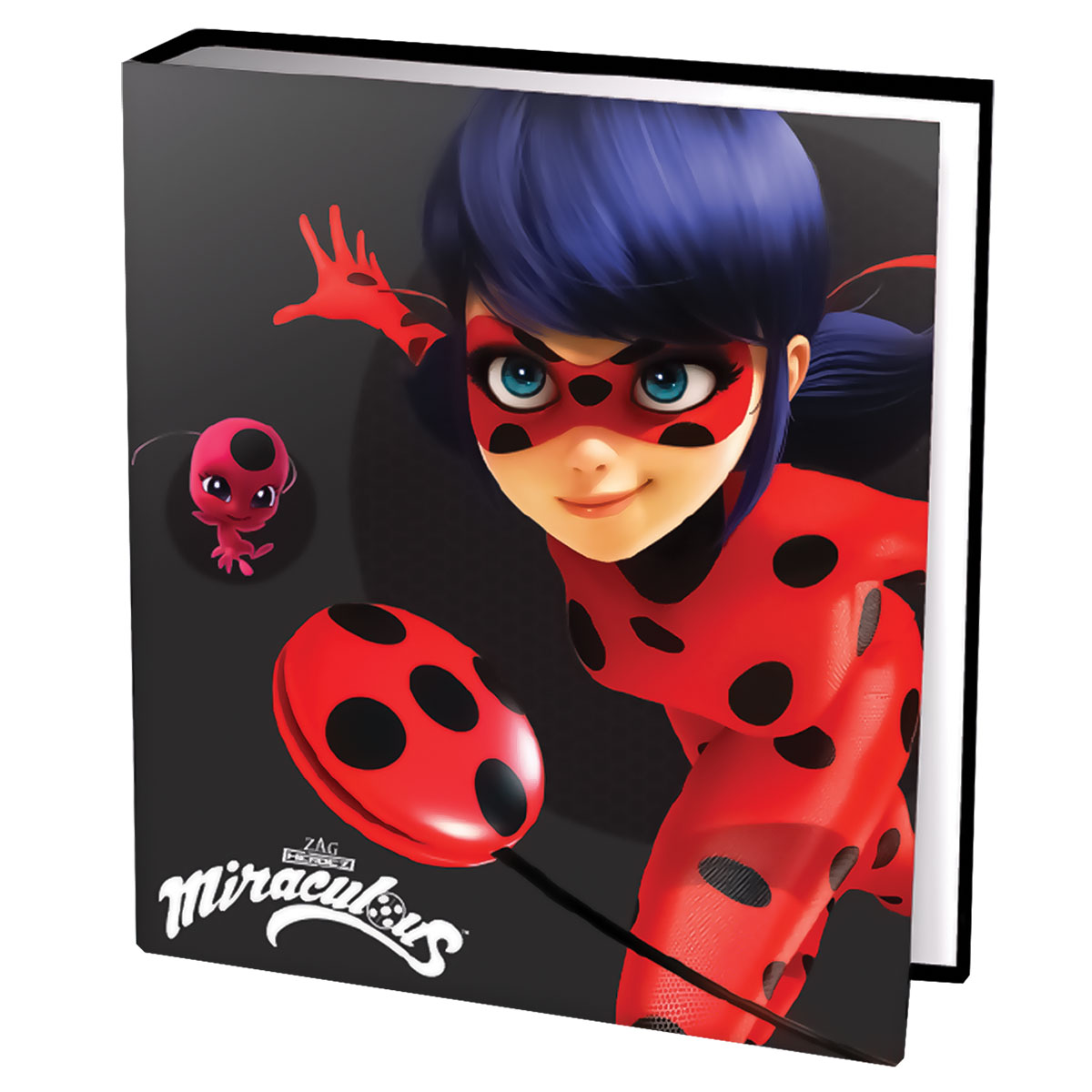 LADYBUG-BLACKst-Dossier A4 cartão lombada larga 2 argolas