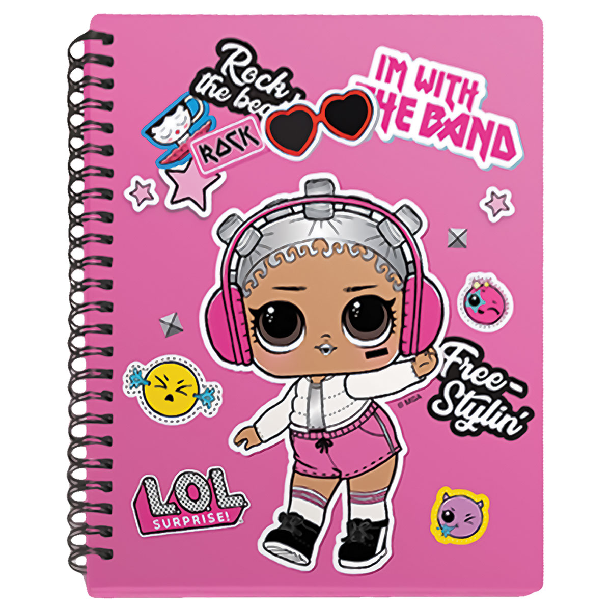 LOL-Caderno A5 capa dura linhas espiral 100 fls