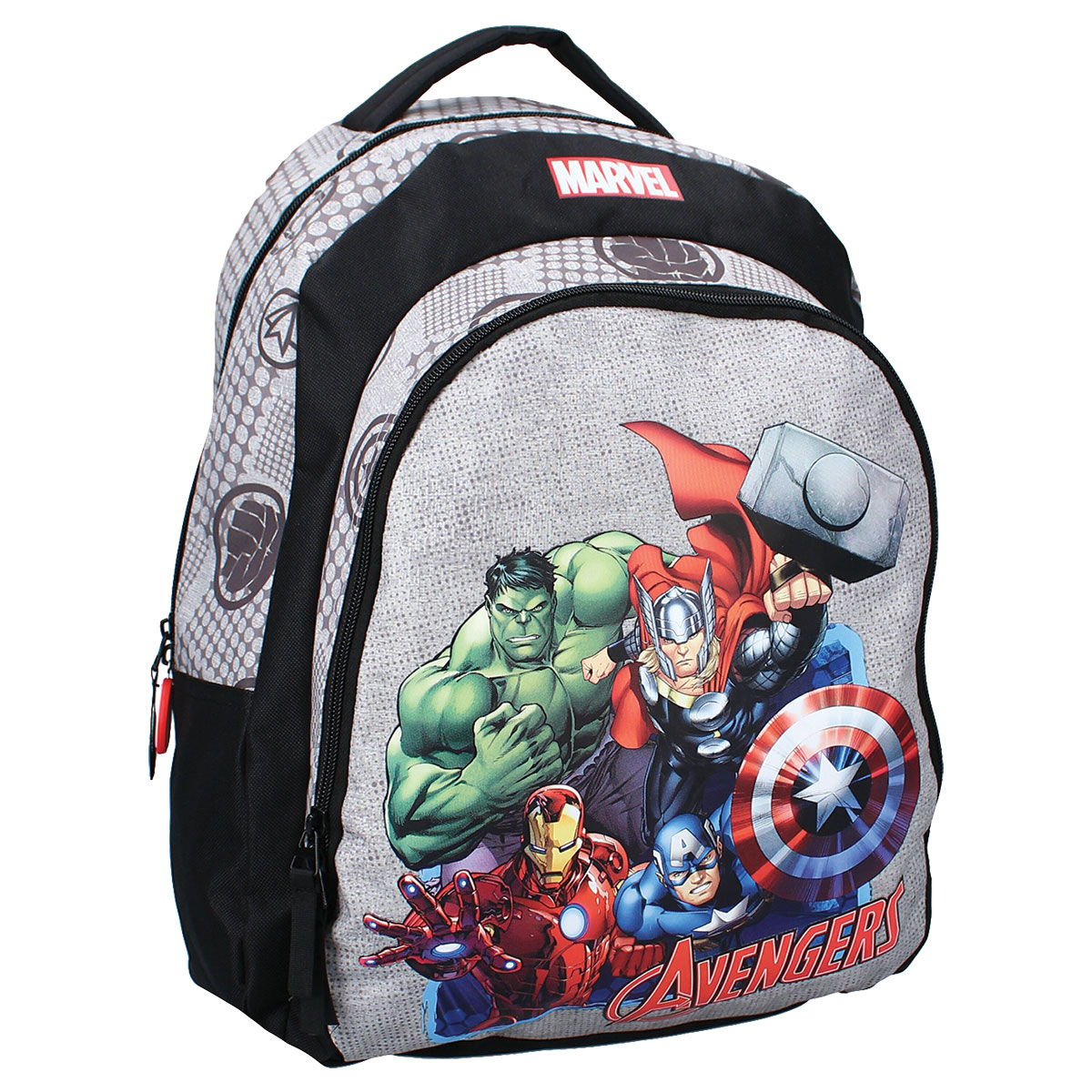 AVENGERS-SHIELD-Mochila Grande c/2 fechos 35x45x15cm