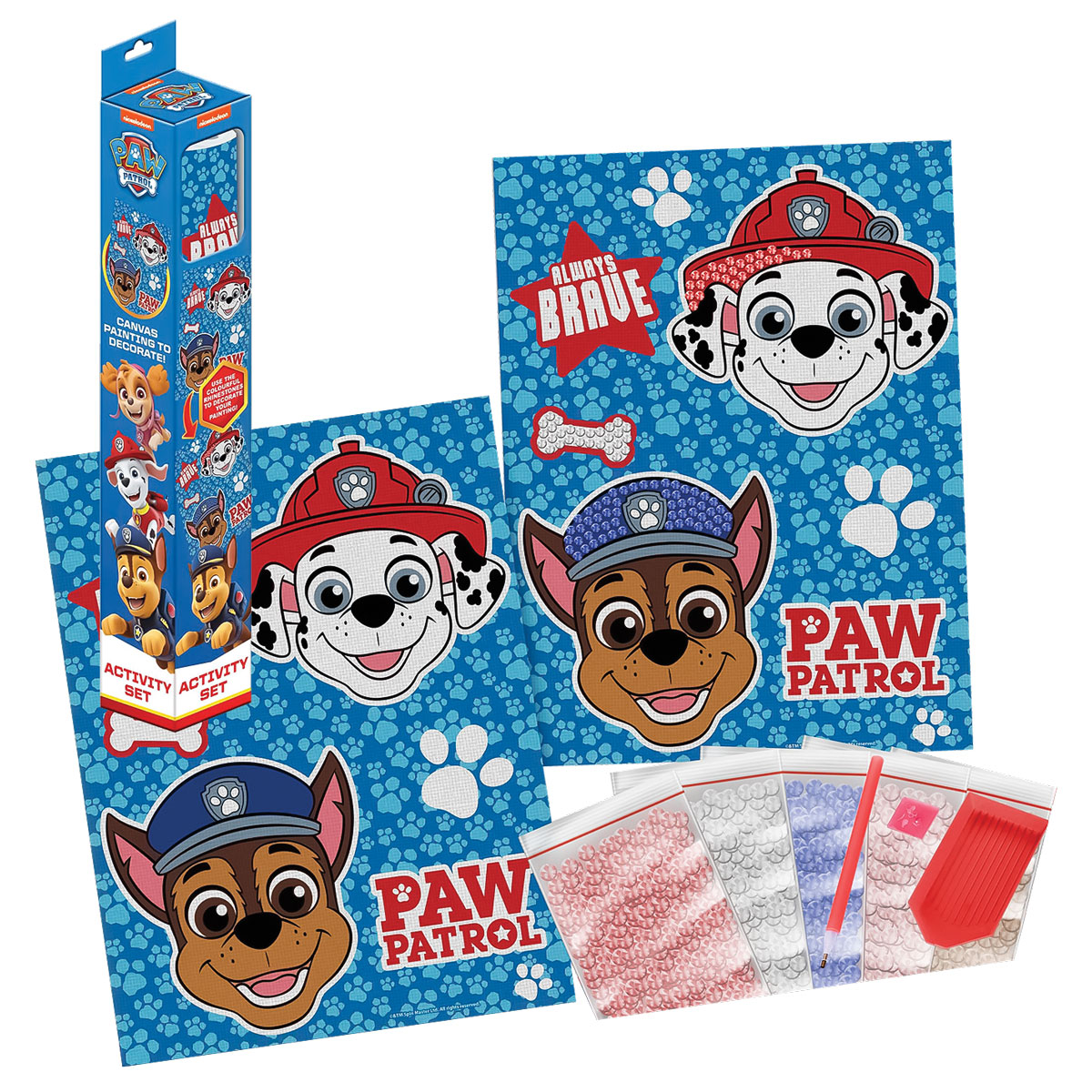 Paw Patrol-Kit Pintura Diamante-Canvas+Pedras+Ferramentas