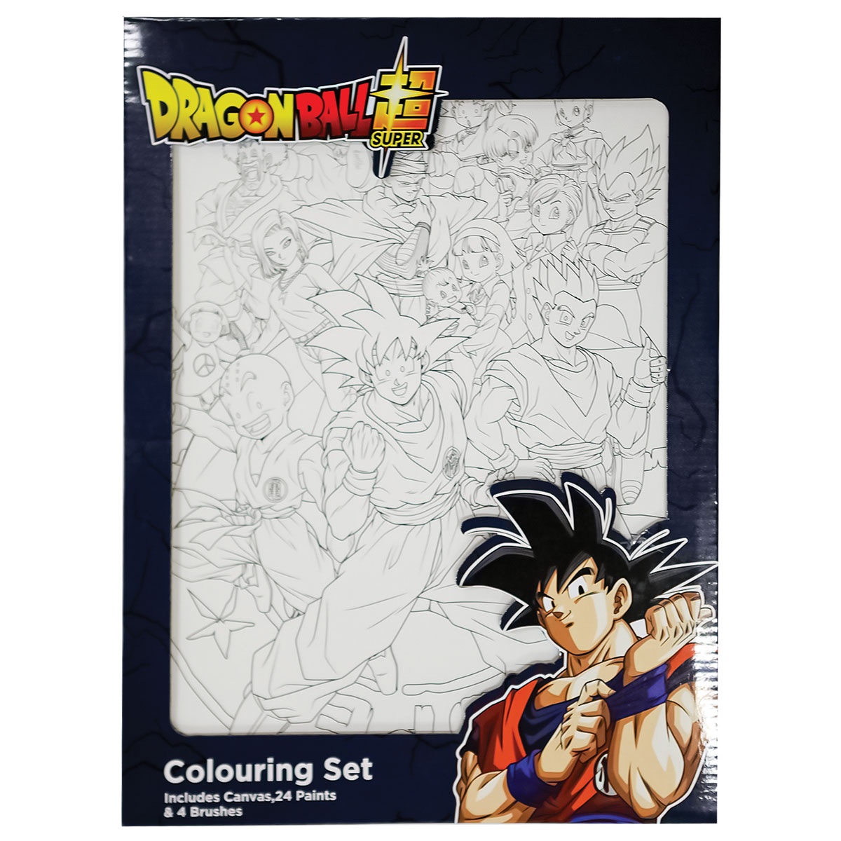 DRAGON BALL-Kit Pintar Números-Tela30x40+4Pinceis+24Tintas