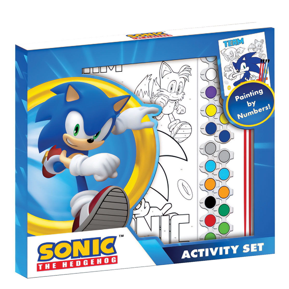 SONIC-Kit Pintar Por Números-Tela30x40+4Pinceis+24Tintas