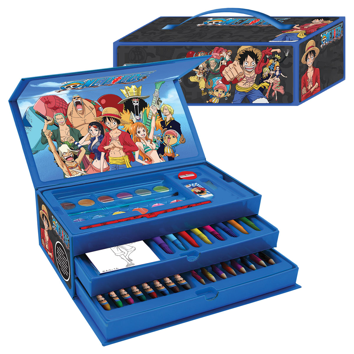 ONE PIECE-Conjunto p/ Colorir de 52 pcs-3 niveis