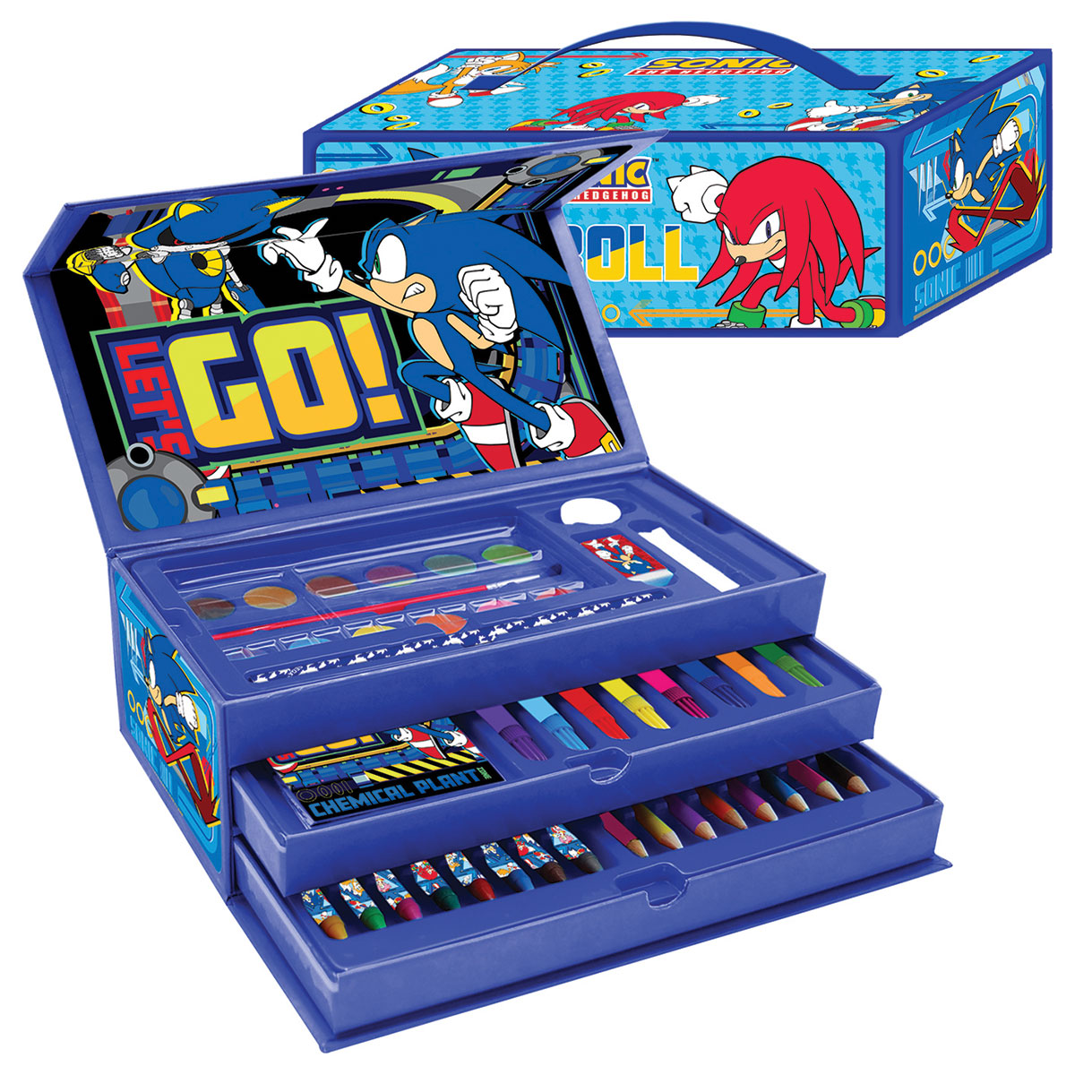 SONIC-Conjunto p/ Colorir de 52 pcs-3 niveis