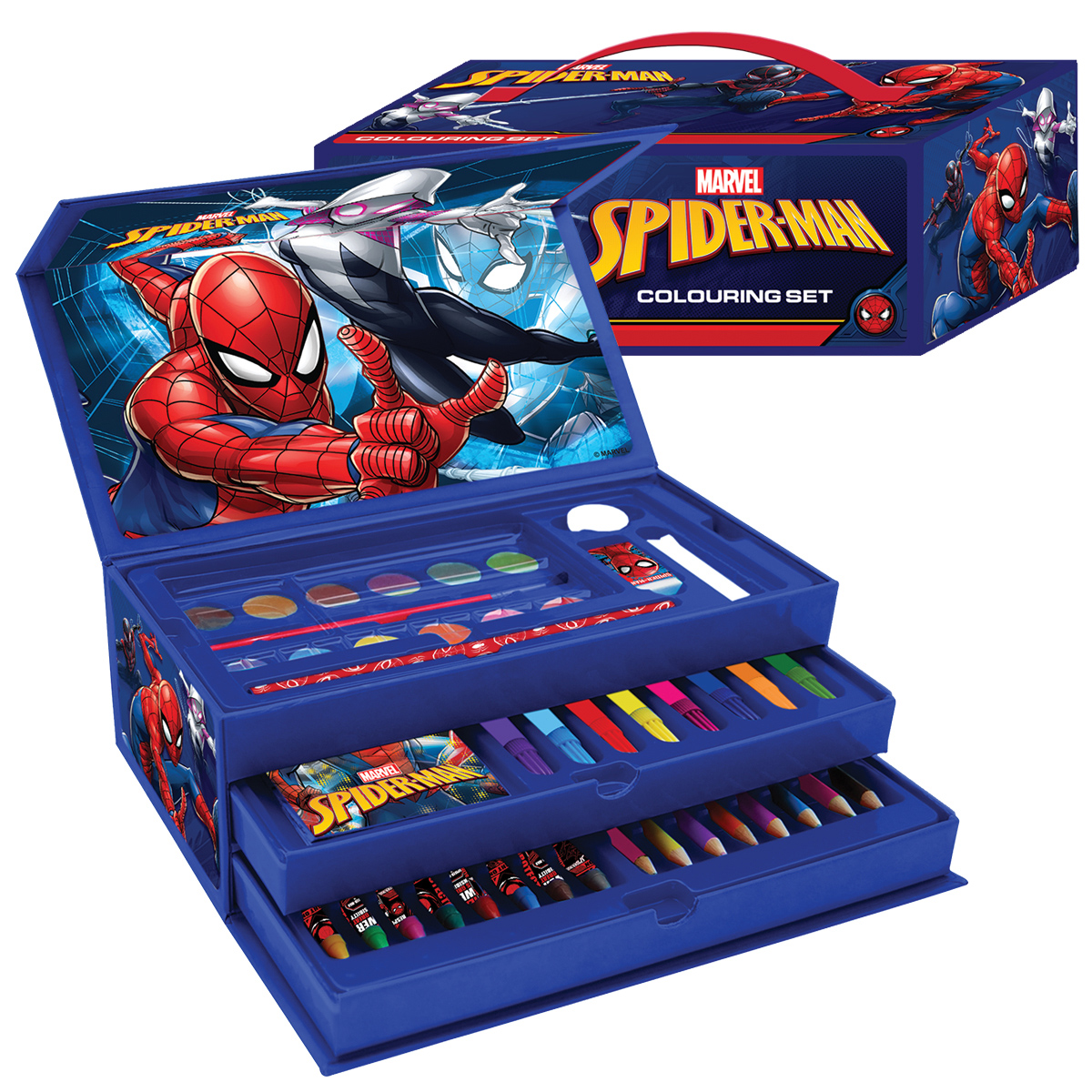 SPIDER-MAN-Conjunto p/ Colorir - 52 pcs - 3 niveis