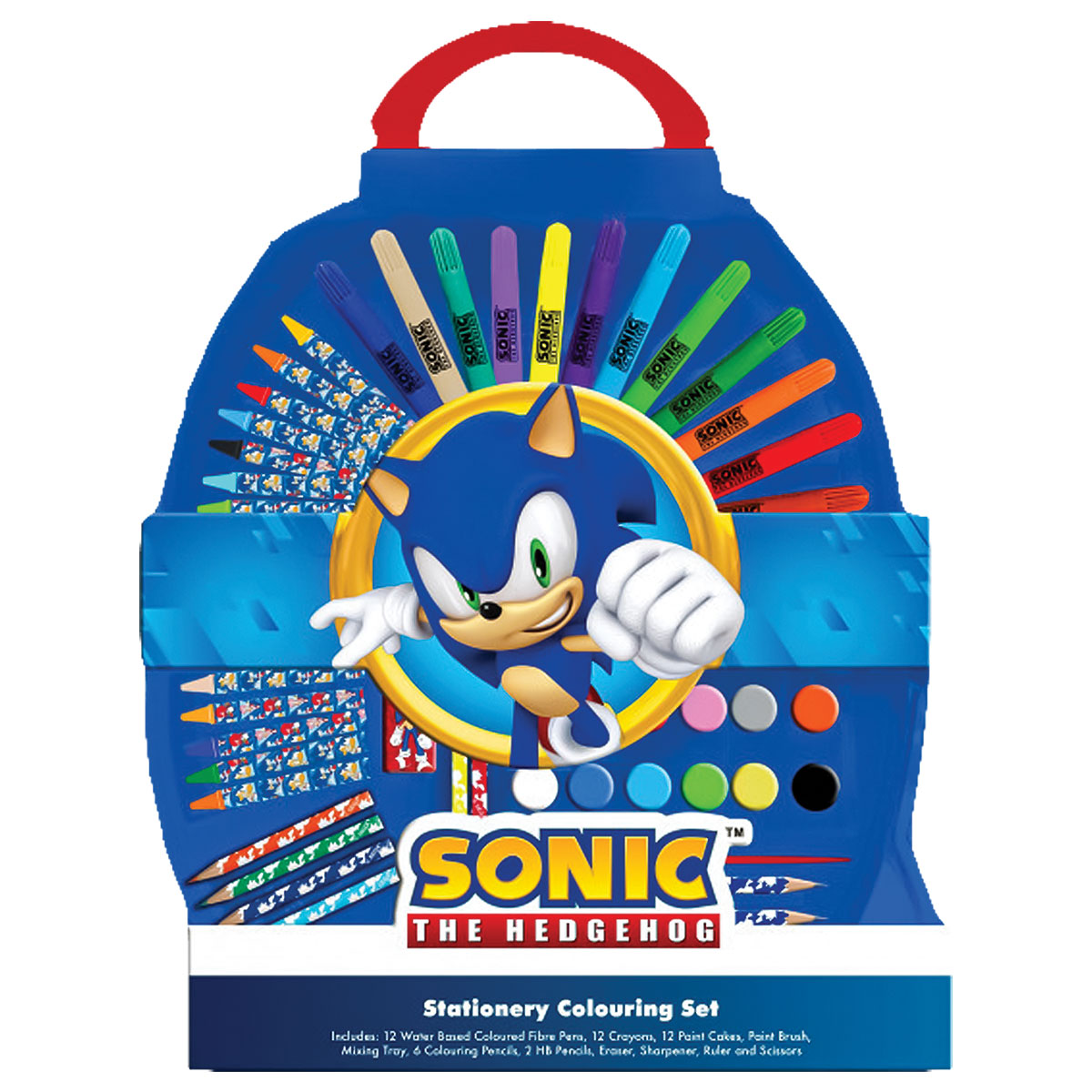 SONIC-Set p/ Colorir em Blister Meia Lua-50 Peças