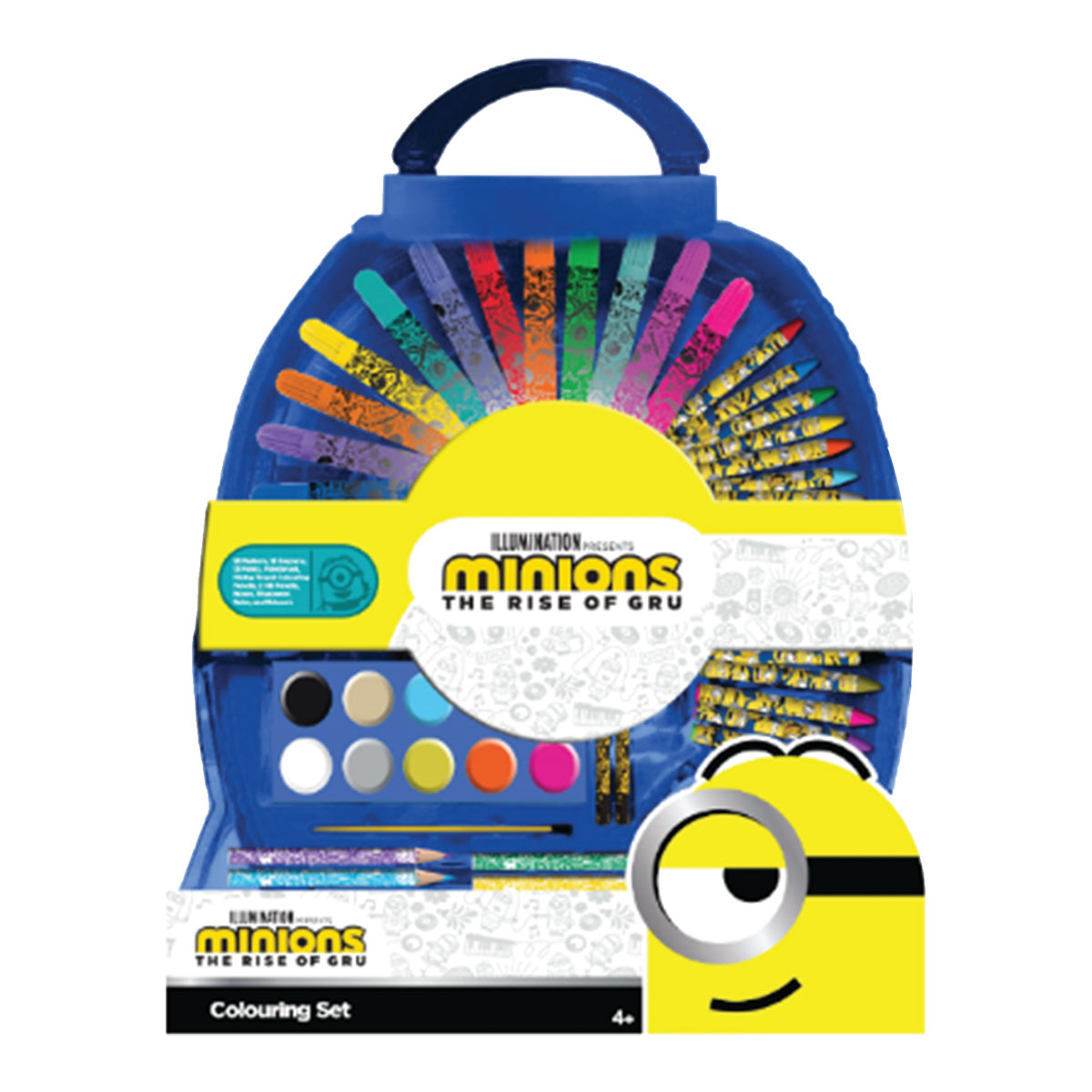 MINIONS -Set p/Colorir Blister Meia Lua-50 Peças