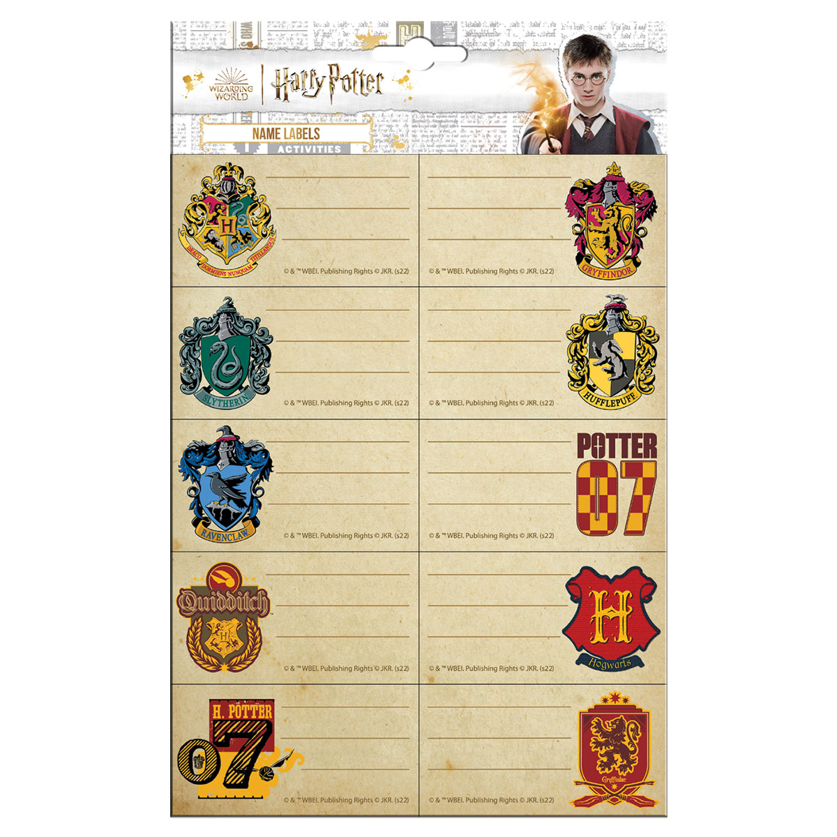 HARRY POTTER-HOGWARTS-20 etiquetas escolares 17x27cm