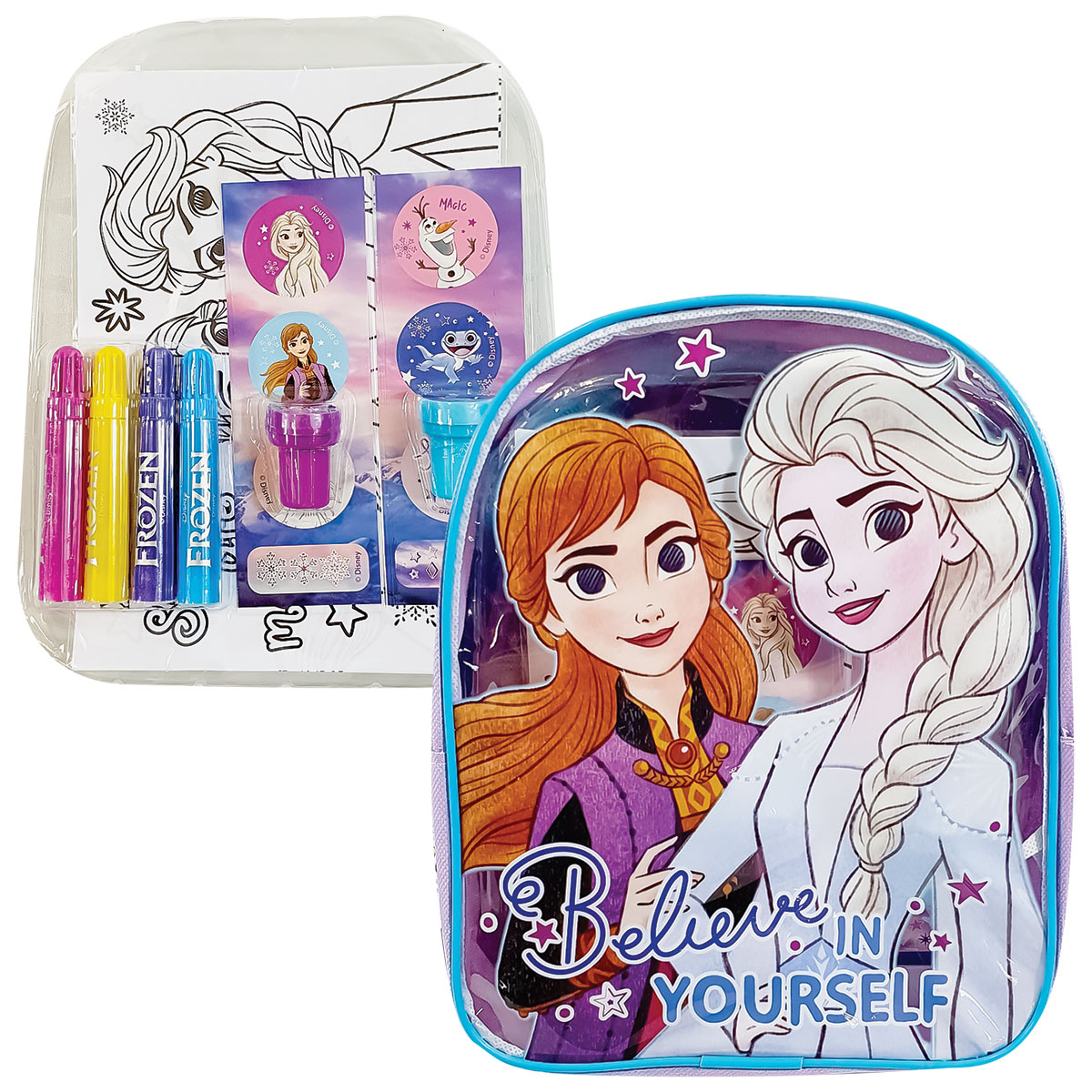 FROZEN-Mini Mochila com Conjunto p/ Colorir - 13 Peças