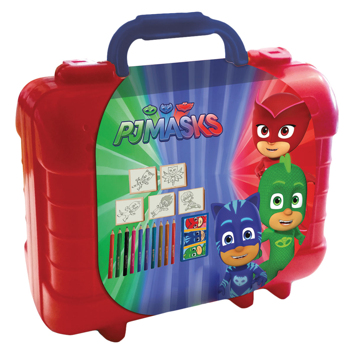 PJMasks-Mala 5Carimbo+AlmTinta+10Lápis+Livro Act.+64Etiqueta