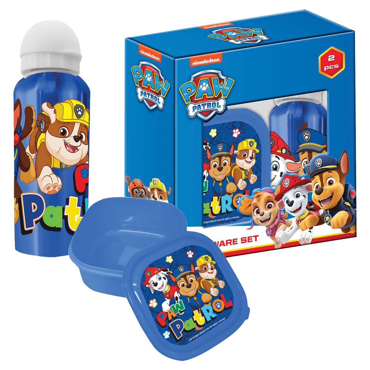 PAW PATROL-AZUL-Set c/ Cantil de Aluminio 400ml+Merendeira