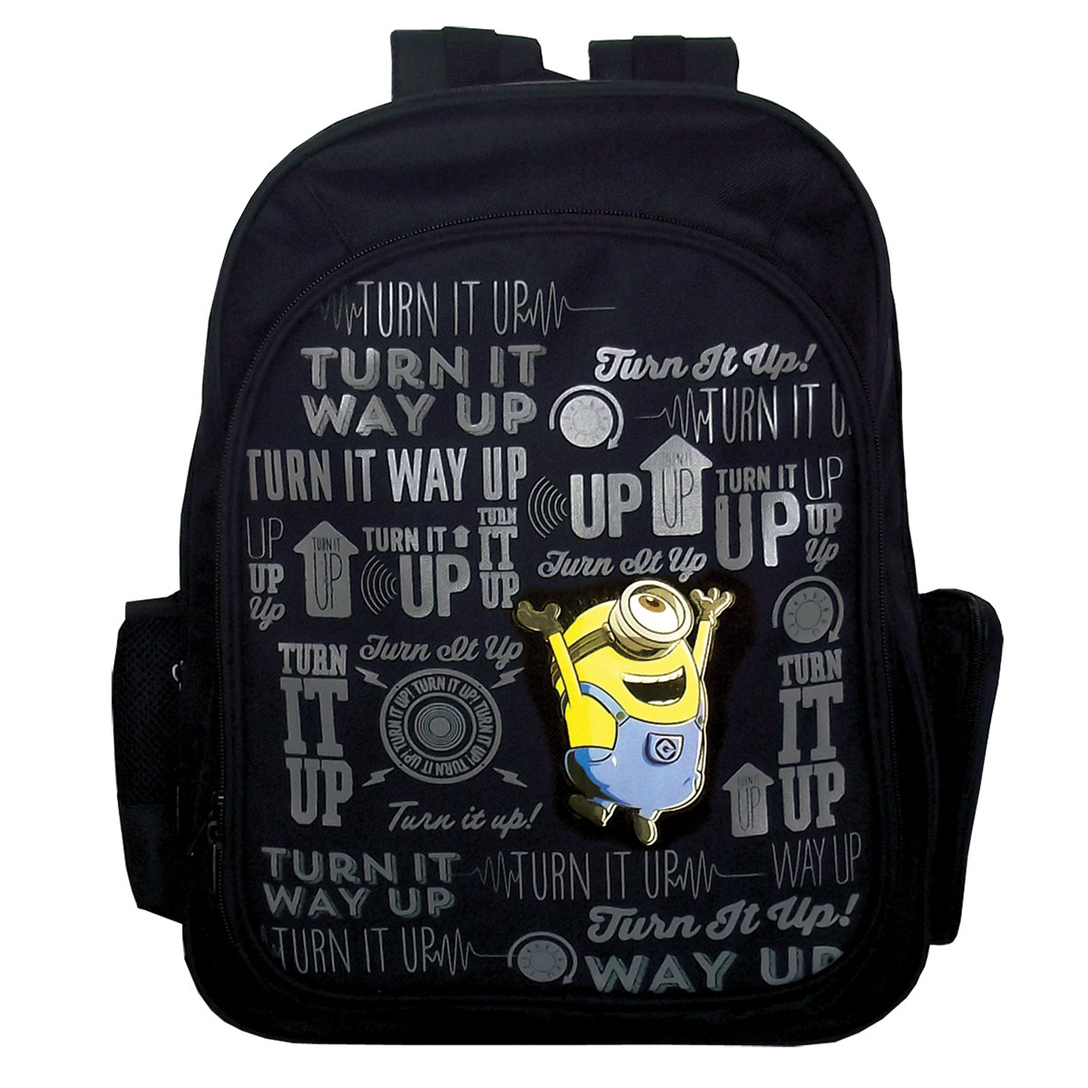 MINIONSc-Mochila c/ 2 bolsos laterais 30x40x16cm