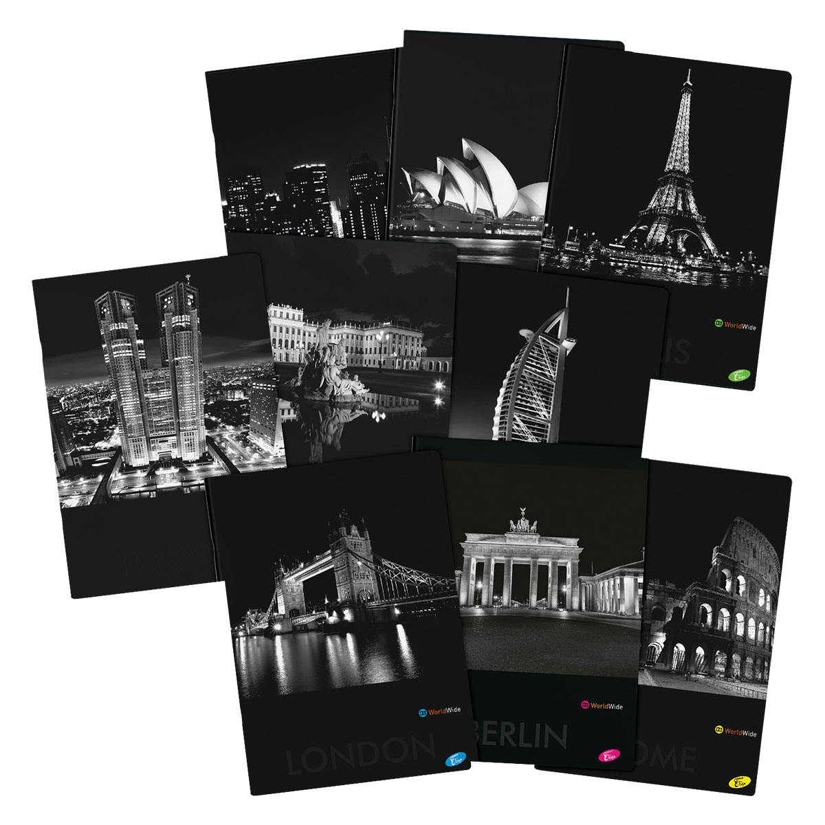 Cities By Night-Caderno Premium A4quadriculado-48 fls+2-80gr