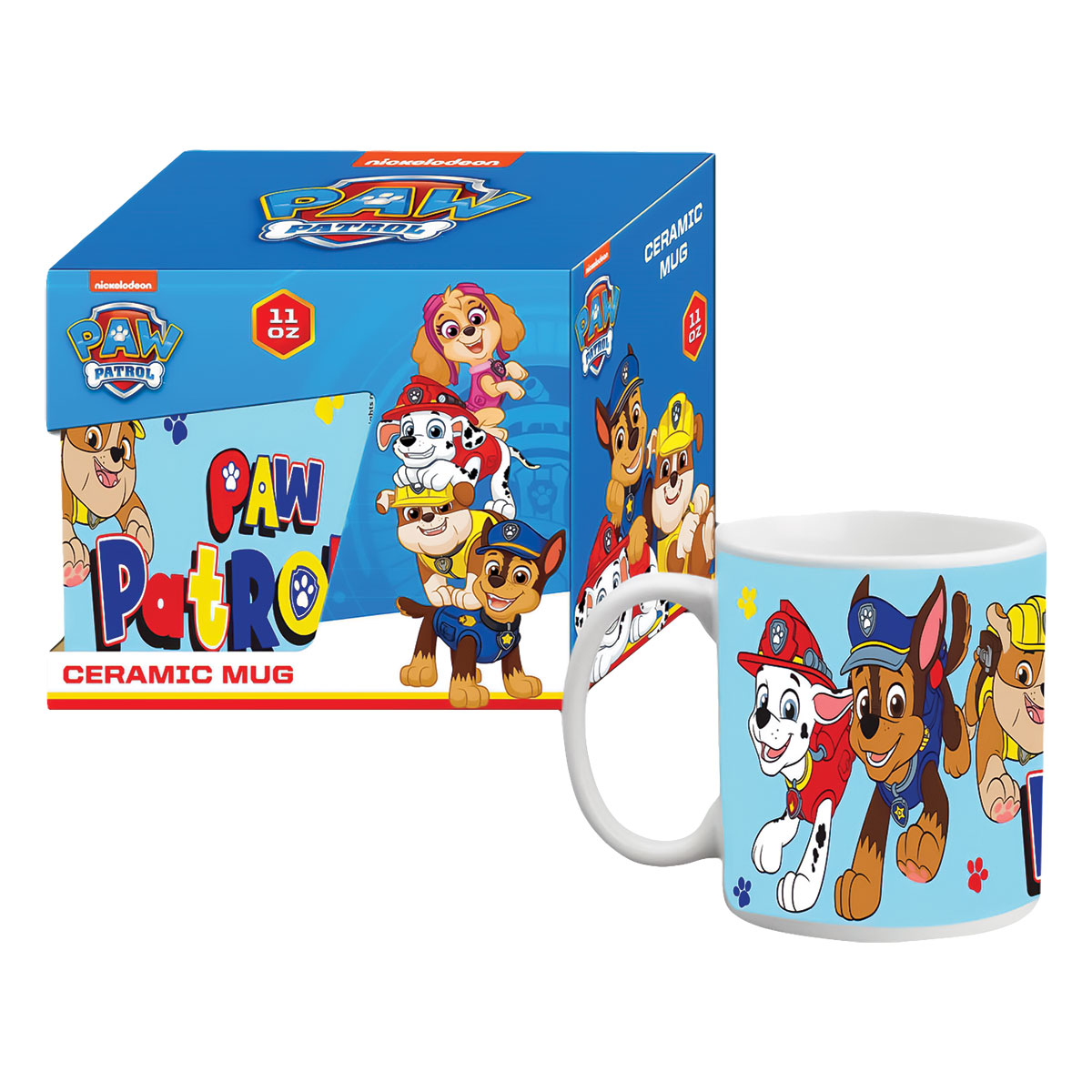 Paw Patrol-Azul-Caneca Cerâmica 11oz/300ml Caixa Presente