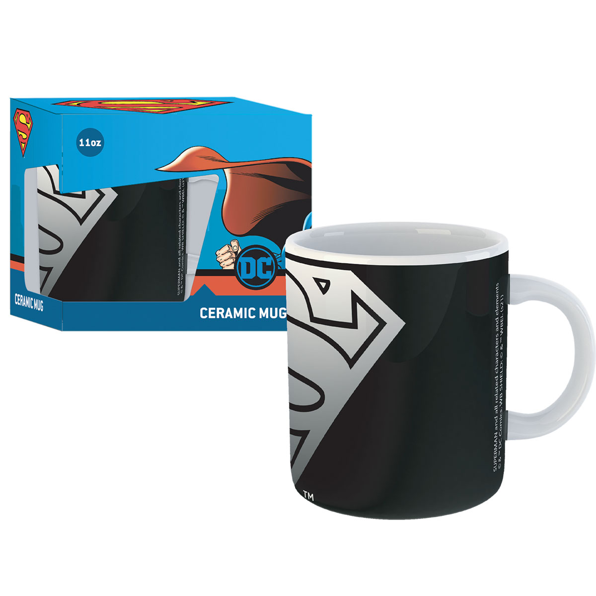 Super Homem-BW-Caneca de Cerâmica 11oz em Caixa Presente