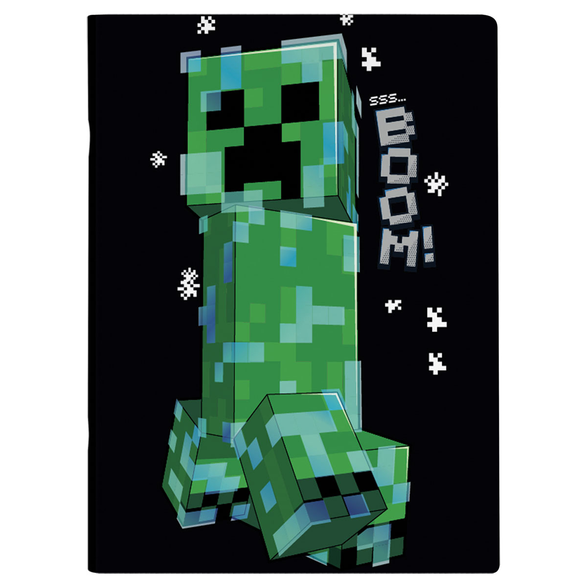 MINECRAFT-BOOM-Caderno A4 agrafado linhas 80 fls