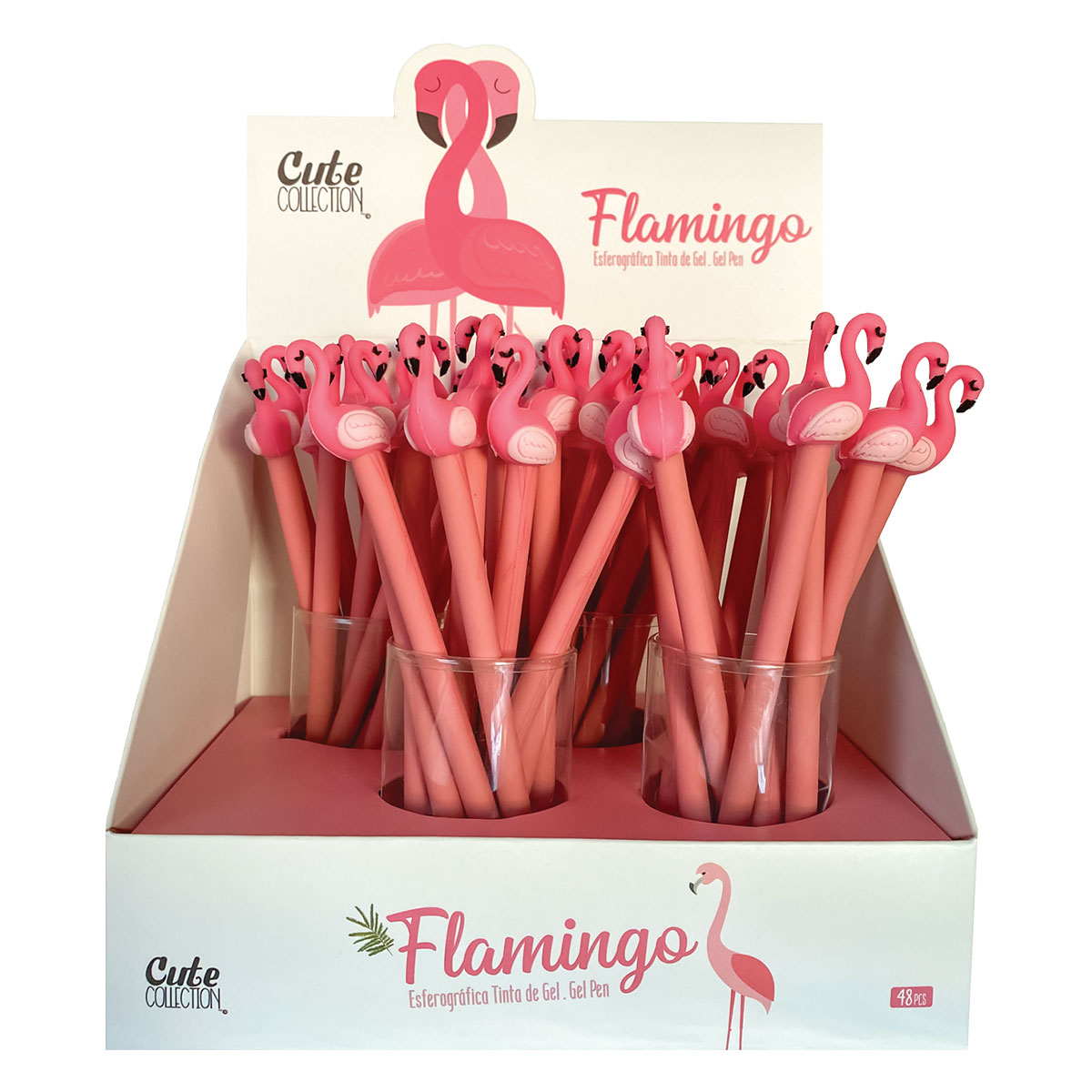 CUTE CT-Esferográfica Gel-Preta-Flamingo