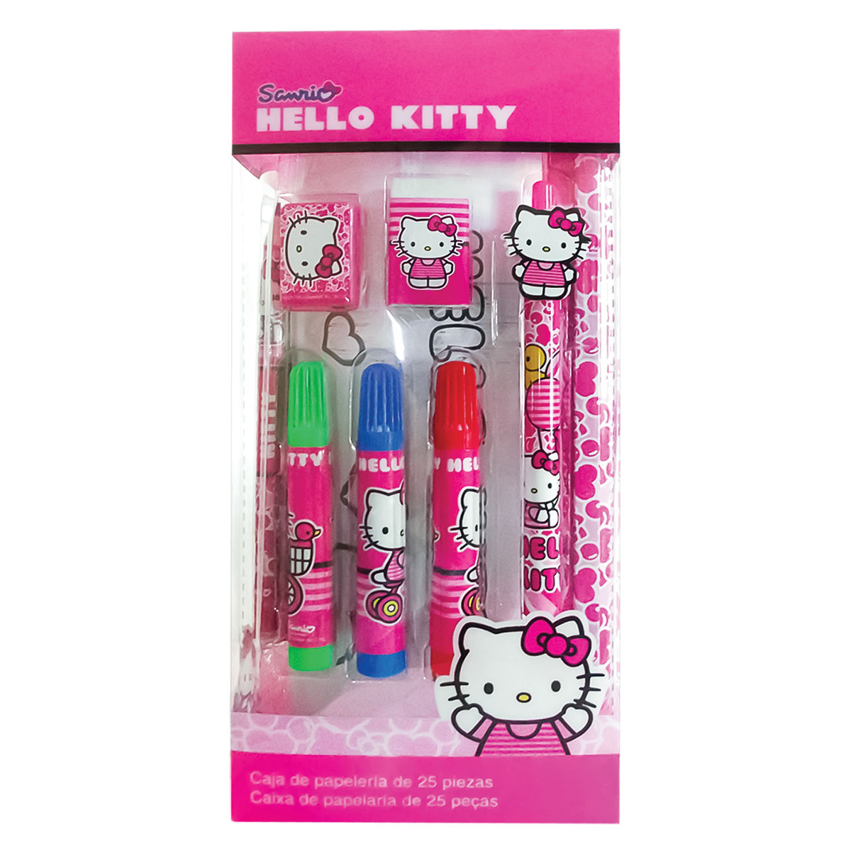 Hello kitty-Kit de pintura em caixa transparente-25 peças