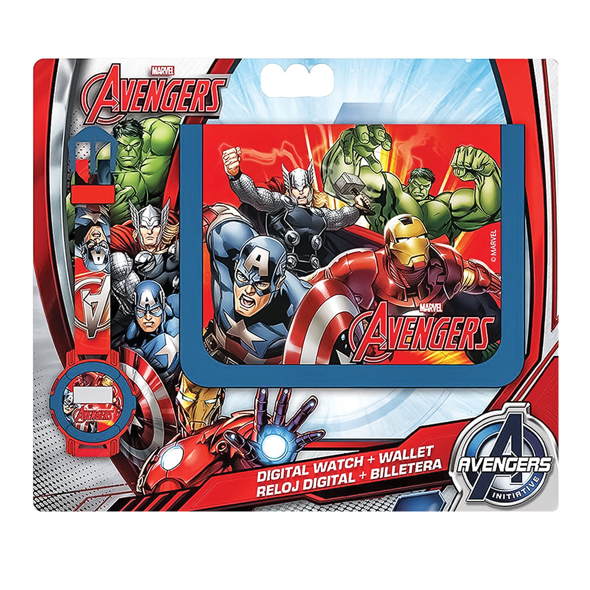 Avengers-Set composto por carteira+relógio em blister