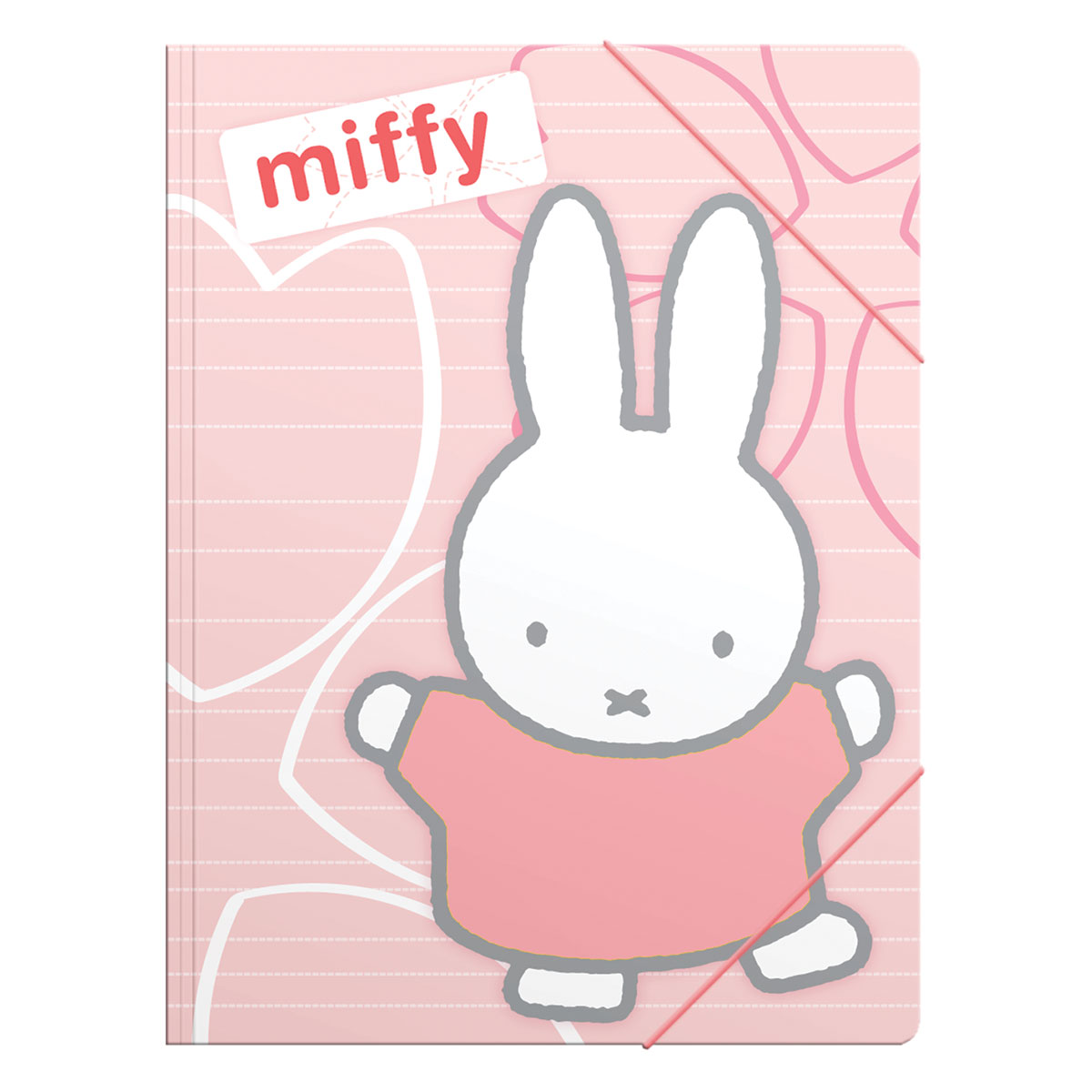 MIFFY PINK-Capa A4 PP com elástico 24x32cm