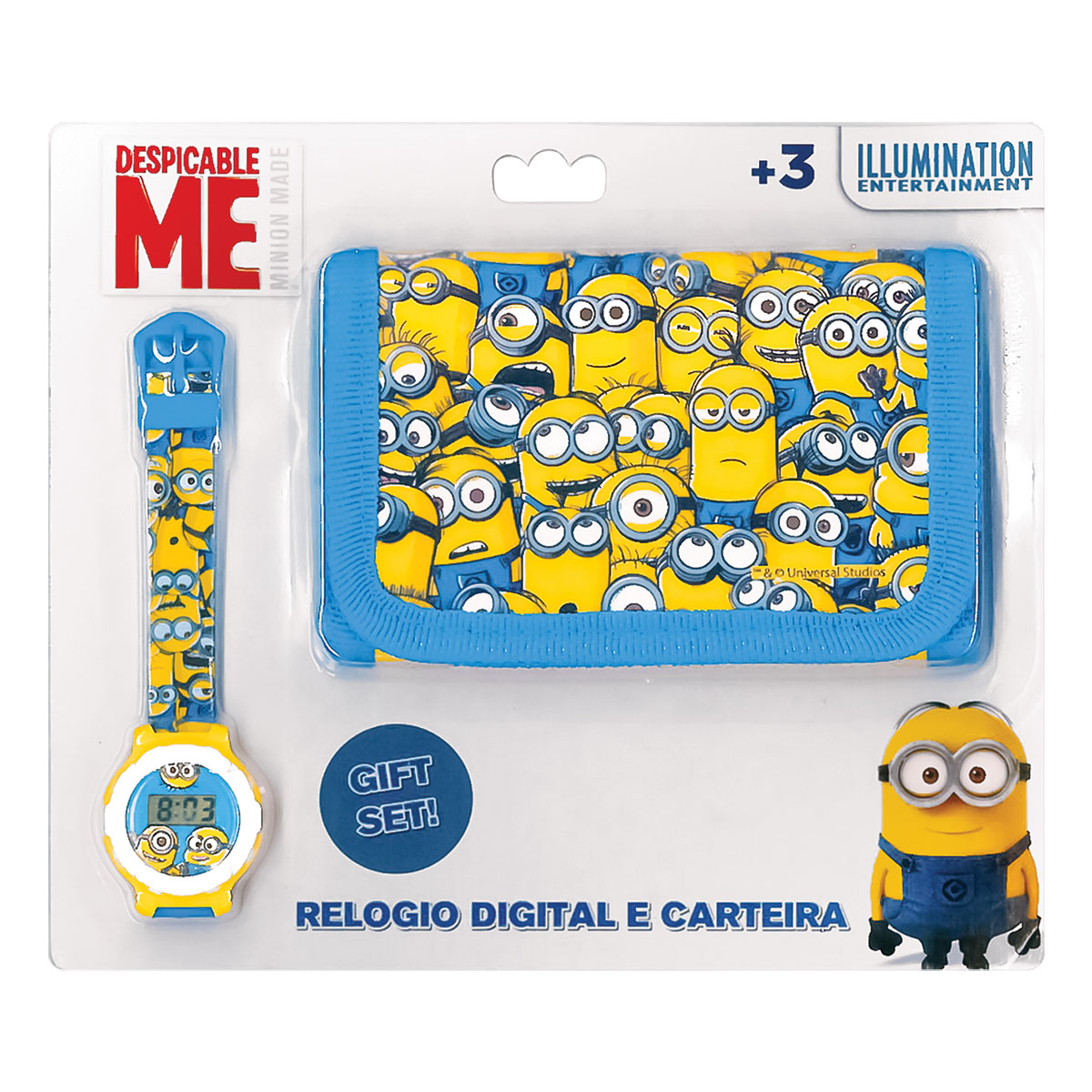 Minions-Set composto por carteira+relógio em blister