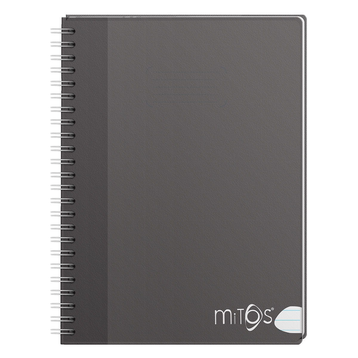 MITOS-Caderno A4 PP linhas espiral 80fls 80gr capa preta