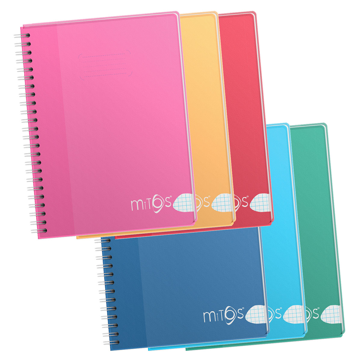 MITOS-Caderno A4 PP quadric. espiral 80fls 80gr capa cor