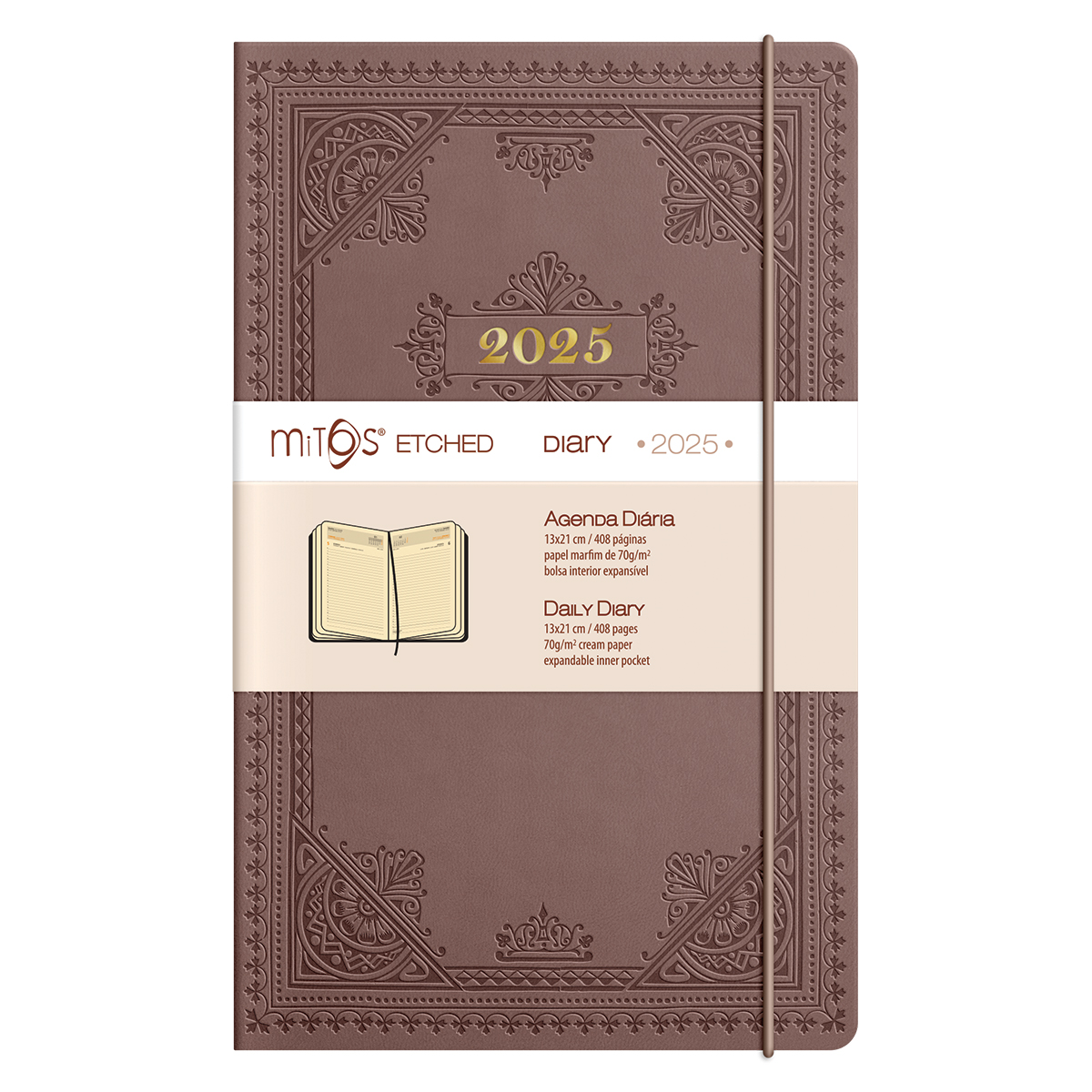 MITOS ETCHED-Agenda Diaria (13x21cm-P18) papel marfim