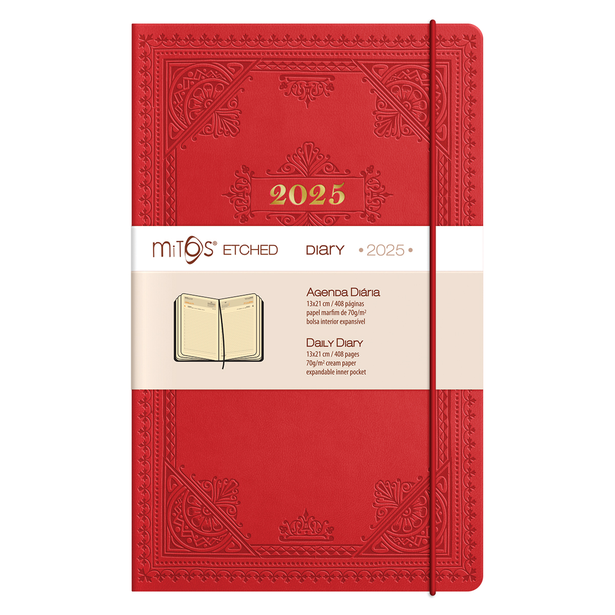 MITOS ETCHED-Agenda Diaria (13x21cm-P18) papel marfim