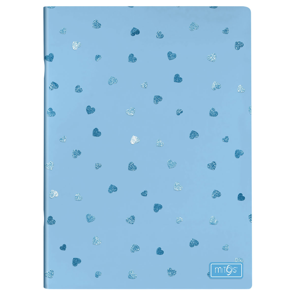 MITOS-GLITTER-Caderno A4 agrafado linhas 48fls 80gr-Azul