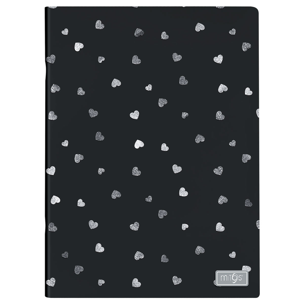 MITOS-GLITTER-Caderno A4 agrafado linhas 48fls 80gr-Preto