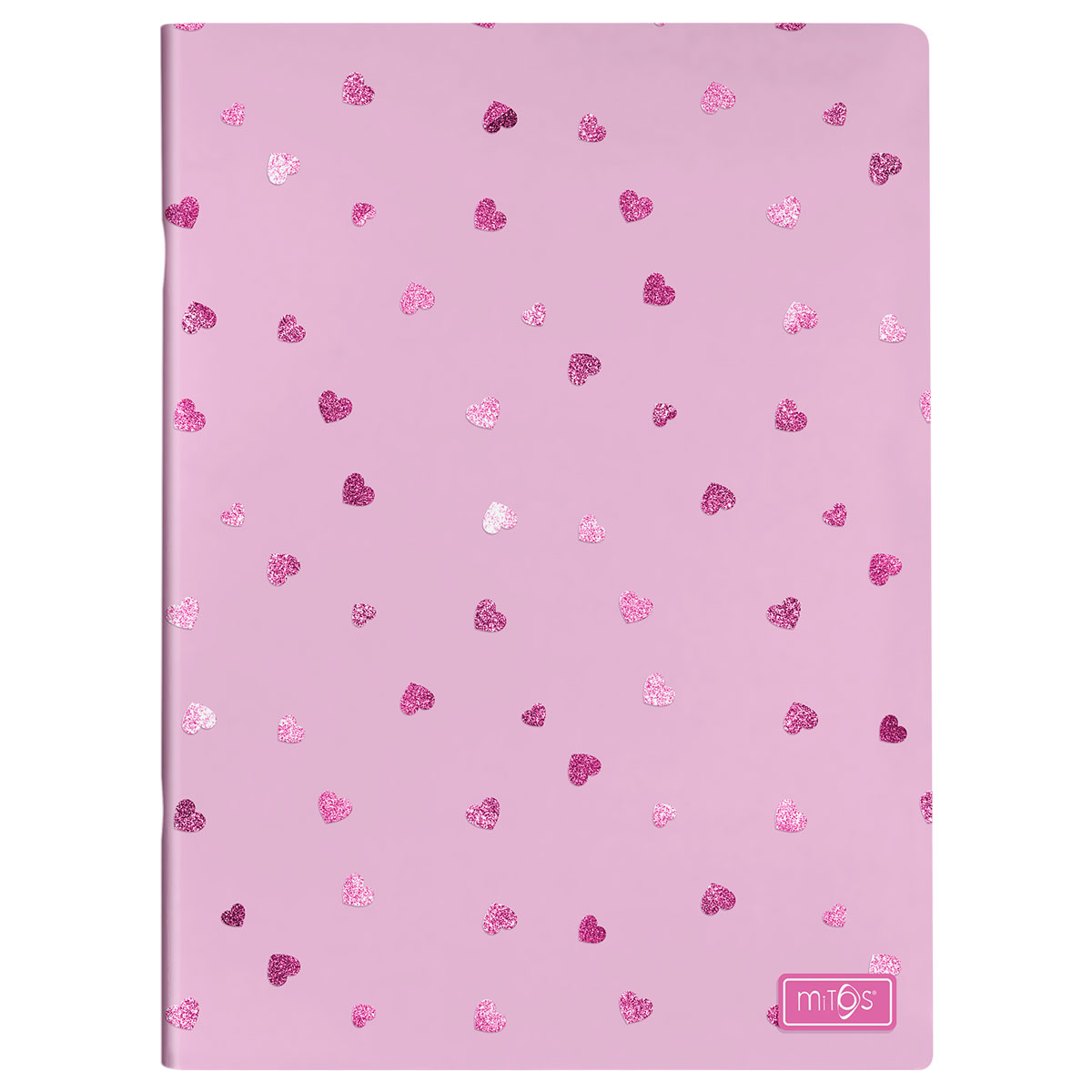 MITOS-GLITTER-Caderno A4 agrafado linhas 48fls 80gr-Rosa