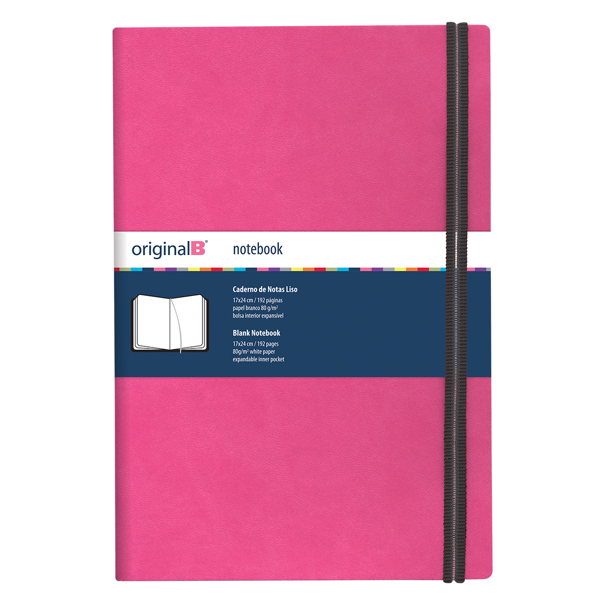 ORIGINALB-Bloco liso (17,2*24cm)192pg-Papel branco de 80g-el