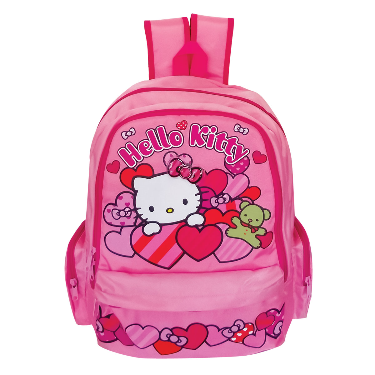 HELLO KITTY-Mochila c/ 2 bolsos laterais 32x42x14cm