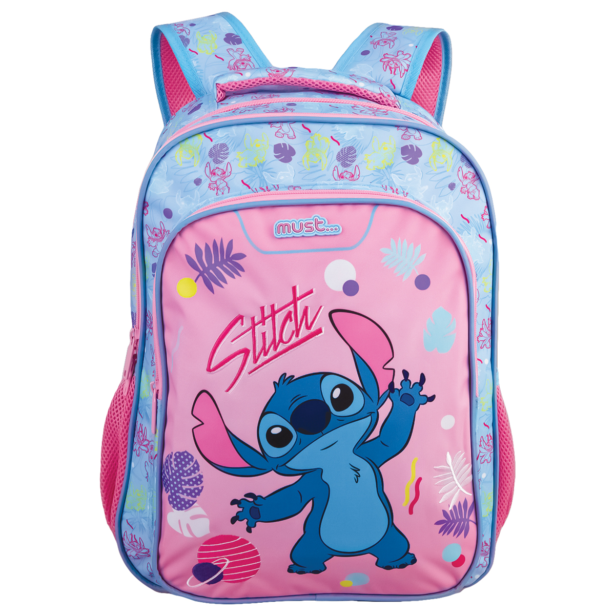 STITCH-Mochila com 3 Compartimentos 32x43x18cm