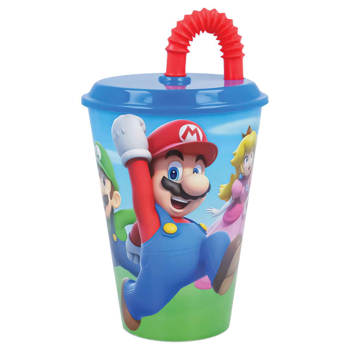 SUPER MARIO-Copo Reutilizável PP com Palhinha 430ml