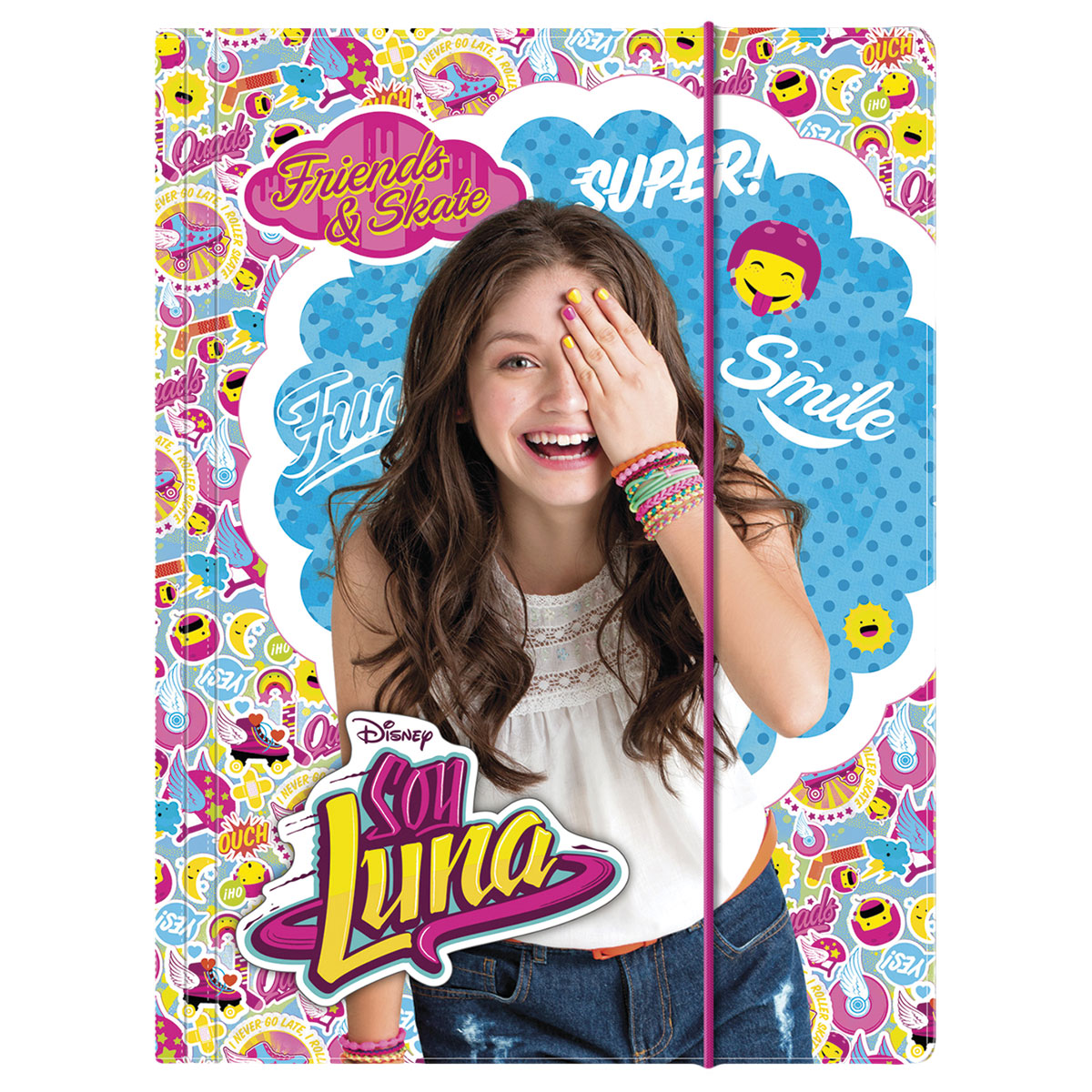 SOY LUNA-Capa A4 cartão com elástico 24x32cm