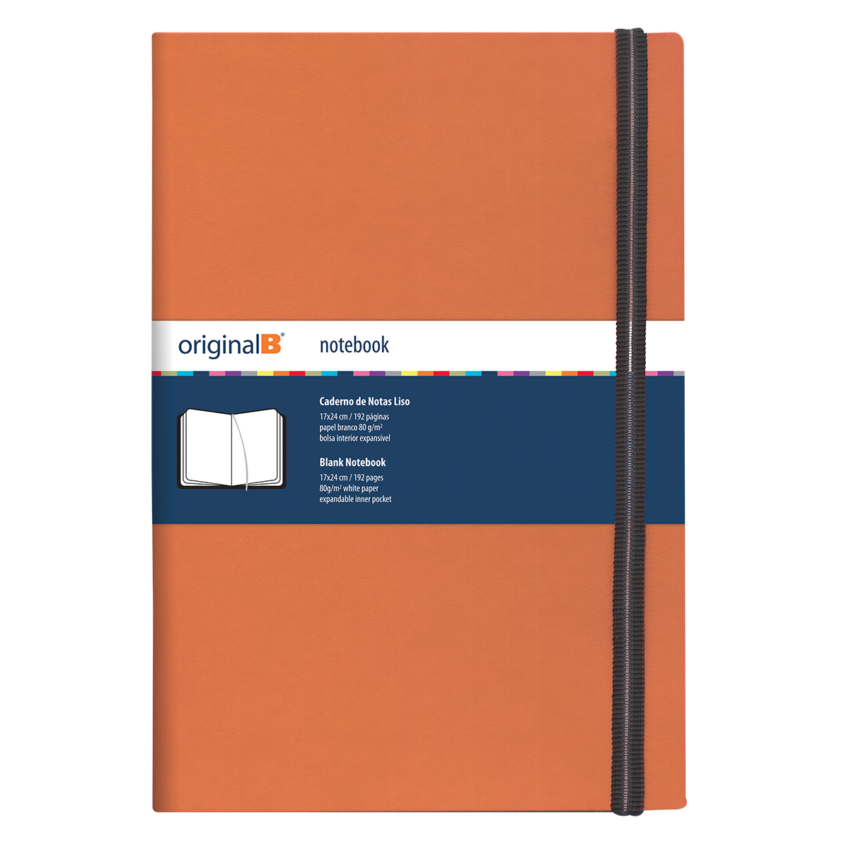 ORIGINALB-Bloco liso (17,2*24cm)192pg-Papel branco de 80g-el